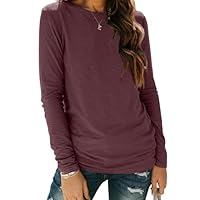 AUTOMET Oversized Tshirts for Women Business Casual Plus Size Tops Fall Fashion Clothes Workout 2025 01wine Red 3XL