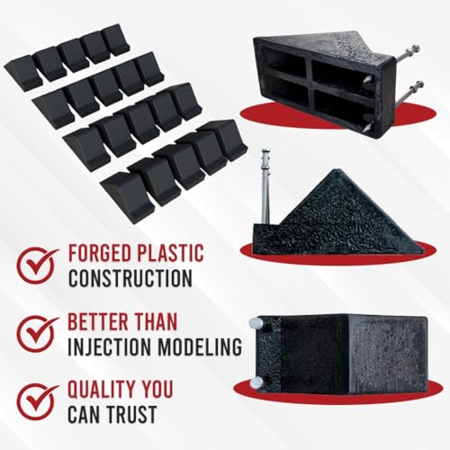 Image of USA Made Plastic Pipe Chocks with Nails - 5 inch Size - Durable, 100% Recycled Plastic - Ideal for Securing Pipes, Heavy Duty, Eco-Friendly, Long-Lasting, Construction (10)