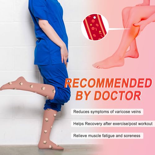 Image of 4 Pairs Compression Socks for Women Circulation-Best Support for Nurses,Running,Athletic,Travel