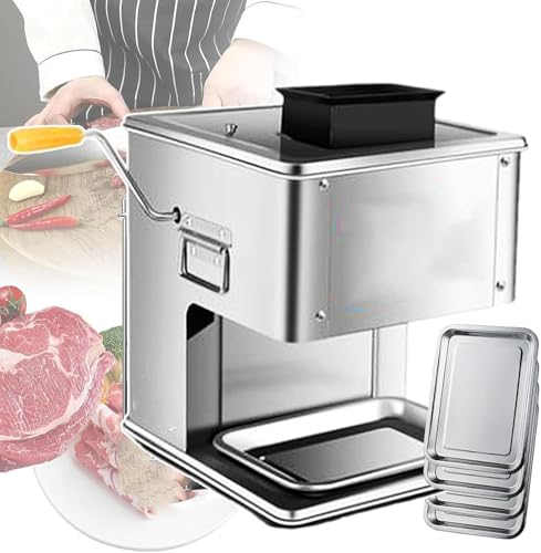 LLHTTDMBDFC Cortafiambres, Cortadora De Fiambre, Máquina cortadora automática de Carne y Verduras, máquina cortadora de Carne de Acero Inoxidable, 10mm/13mm/15mm/21mm(10mm)