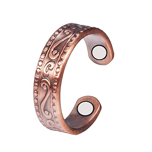 1 Anello Magnetico Rame Puro Massiccio Misura Regolazione Uomo Donna - Foto 5