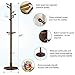 Vlush Sturdy Wooden Coat Rack Stand, Entryway Hall Tree Coat Tree with Solid Round Base for Hat,Clothes,Purse,Scarves,Handbags,Umbrella-(Dark Brown, 11 Hooks)