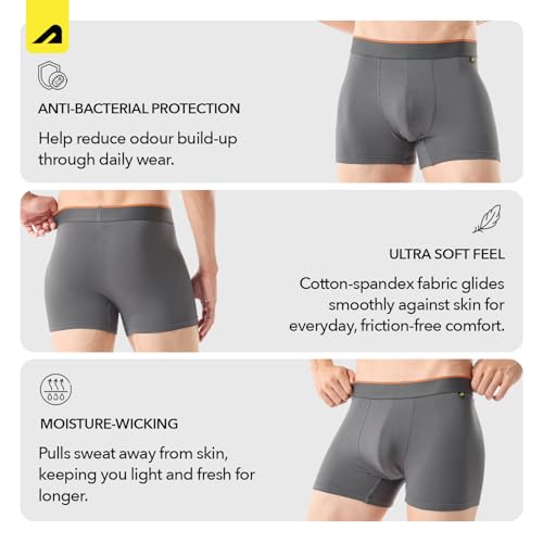 Image of Boldfit Trunk Underwear for Men, Cotton Stretch Innerwear, Ultra-Soft Lightweight Boxer Briefs, No-Ride-Up Fit, Open Fly, Moisture-Wicking, Anti-Bacterial, Plush No-Mark Waistband