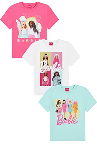Image of Barbie 3 Pack Girls T-Shirts Multipack (3-4 Years) Pink