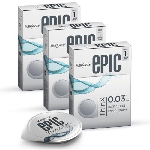 Image of Manforce Epic ThinX | Ultra Thin Condoms with Easy Peel Pack | 9 Pcs