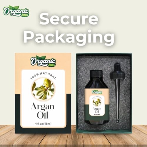 Image of Organic Zing Argan Oil 118 ml (3.99 fl oz) - Liquid Gold Carrier Oil for Skincare, Haircare, DIY Formulations, Soaps & Cream Blends