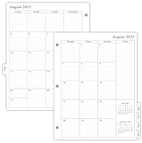 newestor 2025-2026 Monthly Planner Refill for 3 Ring Binder, Aug 2025 - Dec 2026, Two Pages Per Month, 8-1/2' x 11', Monarch/Folio Size 5