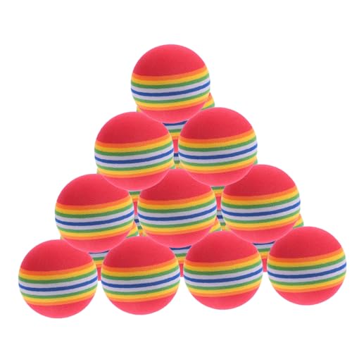 VICASKY 20Pcs Rainbow Eva Training Balls Soft Indoor Practice Balls for Golf Bright Color Design for Indoor Use for Playground Sports Activities