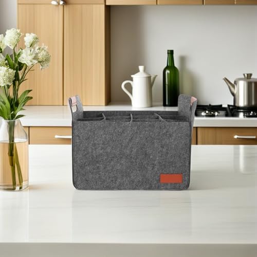 Bolsa de fieltro para vino portátil PRETYZOOM con compartimentos individuales para picnic y hogar 6