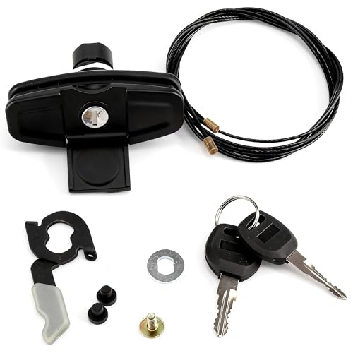 ZUDZUW 113436 Twist Handle Kit for Leer 100XQ 100XL 100XR TSC700 Truck Caps Tonneau Covers Lock with Handle Body + Latch Cables + 2 Keys Replace# 113436-100XQ