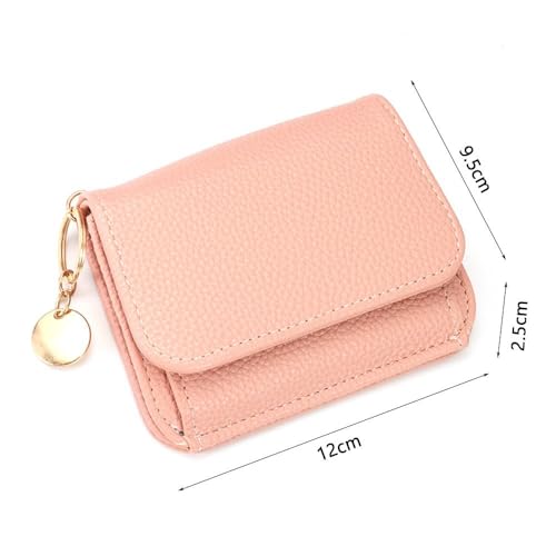 Fold Wallet Multifunctional Fashionable Card Bag Short Wallets Wallet Women(Wine Red)2