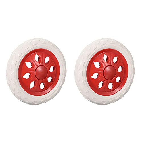 tooloflife Lot de 2 roues rouges en mousse avec noyau en plastique pour chariot de courses, chariot de voyage, roulettes à roue Cover