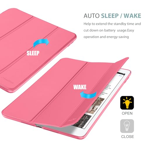 Image of ProCase Smart Case for iPad 9.7 Inch iPad 6th /5th Generation 2018 2017(Model: A1893 A1954 A1822 A1823), Ultra Slim Lightweight Stand Cover with Translucent Frosted Back -Melonpink