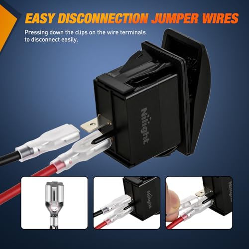 Image of Nilight Marine Rocker Switch Toggle Switch 2 Pin On Off SPST Waterproof
