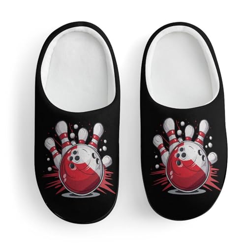 Bowling Ball And Pins Soft Slippers for Girls Boys Non-slip Warm House Slippers Cute Home Shoes3