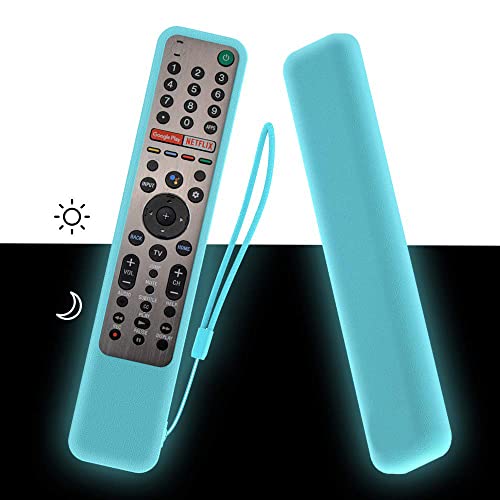 Image of Silicone Remote Cover Compatible for Sony Voice RMF-TX600U RMF-TX500E Smart TV Remote Control Remote Case with Loop (Sky Blue)