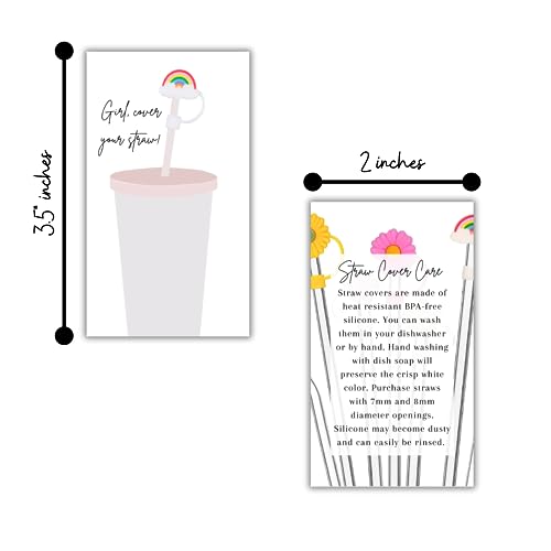 Tarjeta de cuidado para cubierta de pitillos de silicón, pack 50 miniatura 2