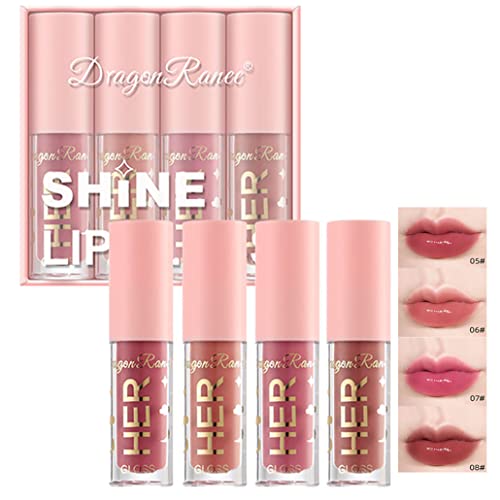 Mrettick Lot de 4 rouges à lèvres liquides brillants métallisés avec coffret cadeau (mat) Cover