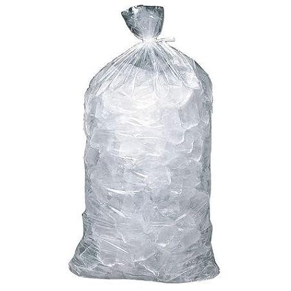 40 LB 3 MIL LDPE Ice Bags Clear Baler Wicket Gusset Commercial Quality, 18