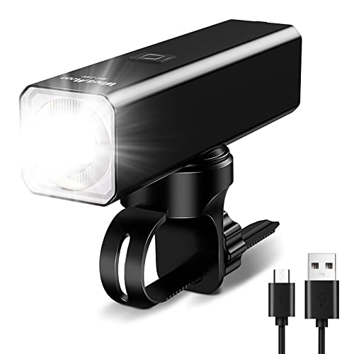 Phare Vélo à LED, étanche et Durable en Alliage d'aluminium 1500 Lumens, Phare de Vélo Rechargeable par USB, Quatre Modes de Clignotement, Lumière de Vélo pour Le Cyclisme de Nuit Cover