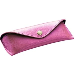 Alassio Petit étui à Lunettes en Cuir véritable Rose 16 x 5,5 x 3 cm