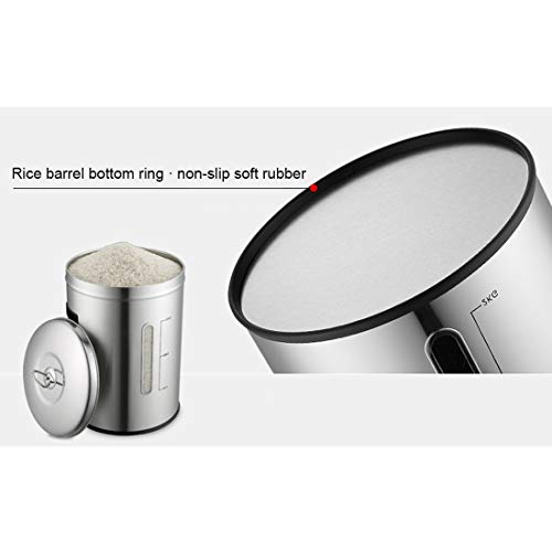 Haoun Rice Container Storage, 12KG / 26.45 lbs Stainless Steel Rice Storage Bin Cereal Grain Storage Box Food Container with Lid for Kitchen
