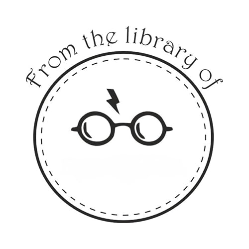Image of Kunya Personalised Book Stamp with Your Name(3.5 cm Dia), customised for Stamping Books for Readers, Great Gift for booklovers, Kids, Teachers (HP Glasses)