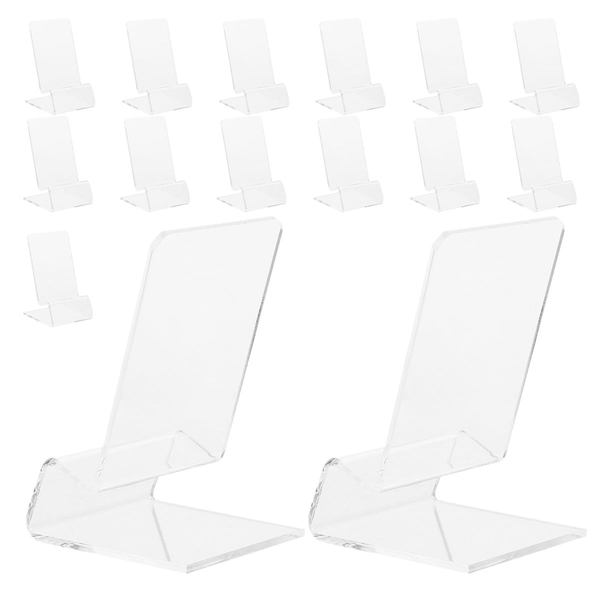 Soporte Portátil para Teléfono Celular de Acrílico Transparente, Set de 15 Unidades para Escritorio, Adecuado para Uso en Oficina y Dormitorios, Diseño Compacto