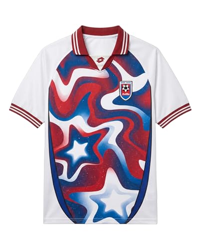 Lotto Last Line USA Mens Rugby Shirt Retro Stripe Detail Relaxed Fit Long Sleeve Football-Inspired Lifestyle Top, White - Small