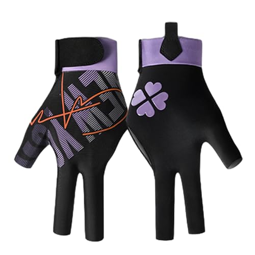 Ldabrye 1Pc Left Hand Snooker Cue Sport Glove Antiskid Elastics Billiard Glove 3 Finger Show Glove Gift for Women and Man