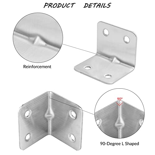 24 Pezzi Staffe Angolari per Legno a Forma di L