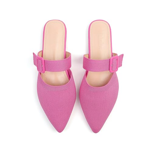 Image of Pointed Toe Mules for Women Flats，Slip On Mules Backless，Wide Width Mules，Mule Slides Flats Sandals
