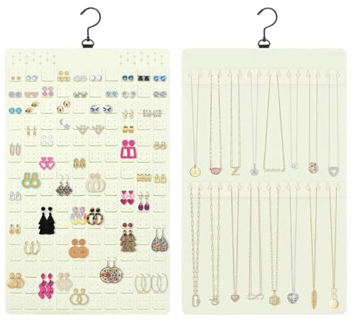 ネックレスホルダー アクセサリー収納 吊り下げ式 大容量 フェルト製 ウォールポケット ディスプレイ