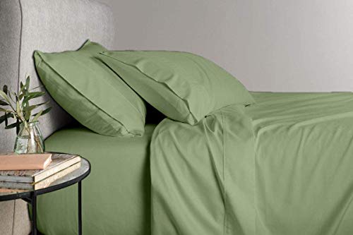 Image of Emerald Green Bedsheet with 4 Pillow Covers 400TC 100% Egyptian Cotton Premium 5 Piece Bedsheets Double Bed