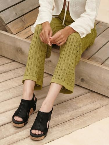 Image of PARTY Women's Wedge Sandals With Buckle Ankle Strap for Dressy Summer