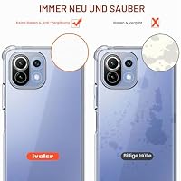 ivoler Klar Silikon Hülle für Xiaomi Mi 11 Lite 4G / 5G / NE mit Stoßfest Schutzecken, Dünne Weiche Transparent Schutzhülle Flexible TPU Durchsichtige Handyhülle Kratzfest Case Cover – Ansicht 5