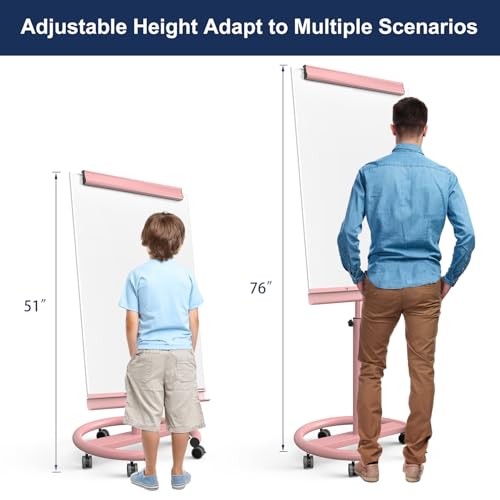 Image of TSJ OFFICE Rolling Whiteboard Standing - 40 x 26 Inches Mobile White Board