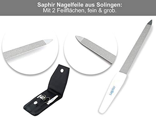 Maniküre Set im Leder Etui mit Solingen Nagelfeile und Nagel-Knipser Schere Pinzette von InstrumenteNRW – Bild 5