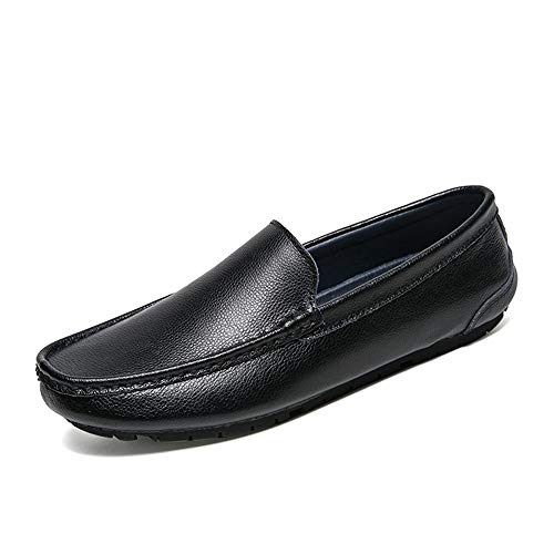 Driving Loafer for Men Boat Moccasins Slip On Style Microfiber Leather Simple Pure Colors Low Top Round Toe
