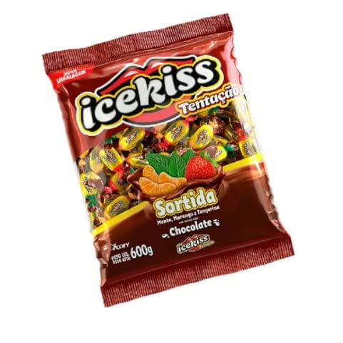 Bala Dura Icekiss Tentação Recheio Chocolate Sortida 500g