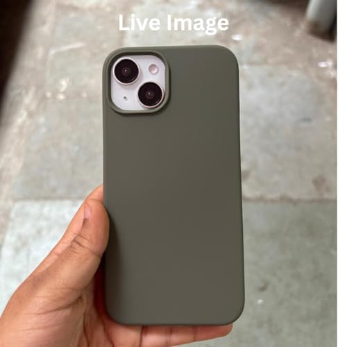 Image of Liquid Silicone Case Compatible with iPhone 15 Plus Case, Full Body Protective Cover, Shockproof, Slim Phone Case, Anti-Scratch Soft Microfiber Lining, 6.7 inch (MidninghtGreen)