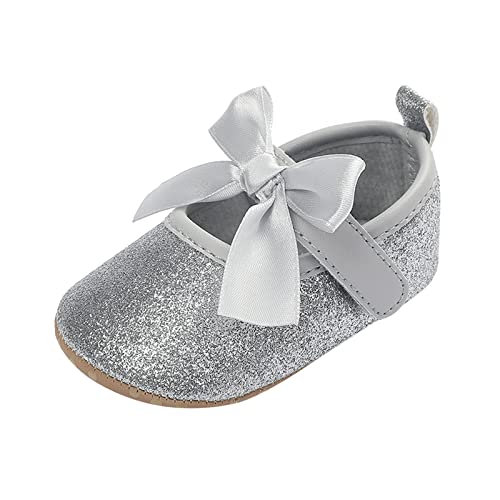 Toddler Shoes for Girls Kids Pull On Stretch Bowknot Princress Shoes Soft Sole Tight-Fitting Leisure Athletic Shoes