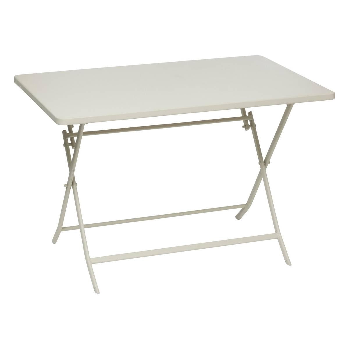 Hespéride - Mesa de jardín Rectangular Plegable de 4 plazas Greensboro, Color Arcilla - Acero Reforzado Inoxidable - Muebles para jardín, balcón y terraza.