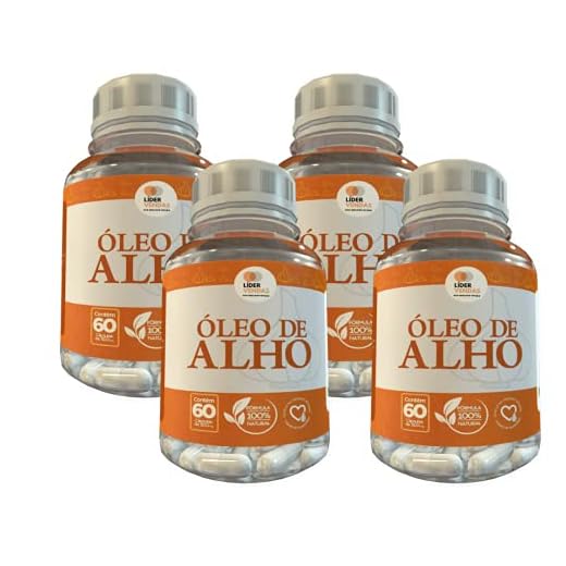 Oléo de Alho - 60 caps 500mg kit com - 4 potes