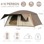 Vidalido 4-6 Person Camping Tent with 3 Door 2 Room Waterproof - Image 5