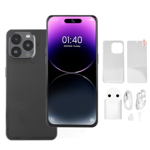 Olåst Smartphone 6,6 Tum, 4GB RAM, 64GB, Dual Camera, Svart