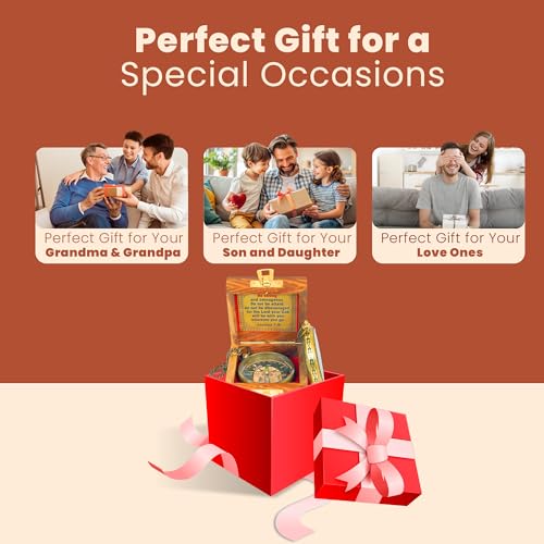 Brújula de latón grabada con caja de regalo de madera miniatura 6