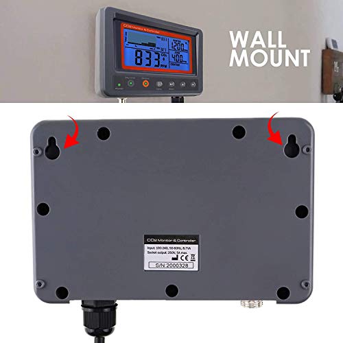 Digitaler CO2-Regler Kohlendioxid-IAQ-Monitor mit Relaisfunktion 4,5 m Kabel NDIR-Messsonde für Haus, Büro und Fabrik im Gewächshaus