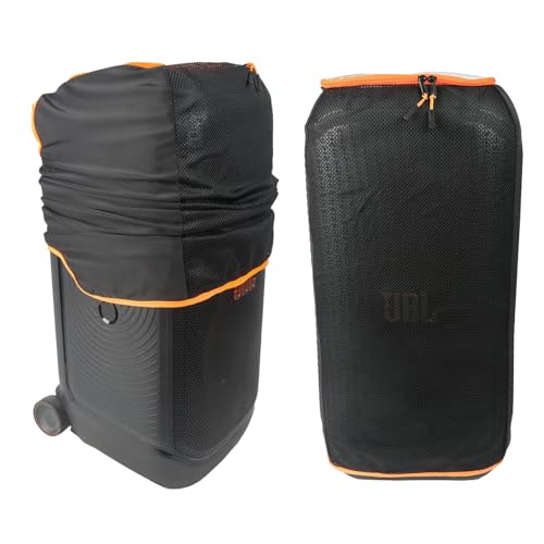 MEGADOO Dust Cover for JBL PartyBox Stage 320 Stretch Lycra Protective Case with Clear Top Window & Breathable Mesh Dustproof Scratch-Resistant Speaker Slipcover