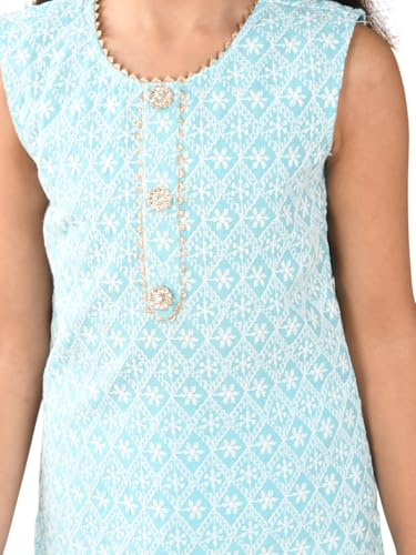 Image of Girls Cotton Kurti Set with Dupatta, Kids
